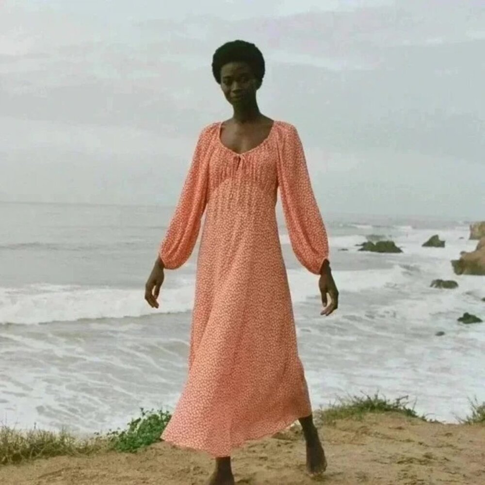 Doen Ortensia Dress in Orange Hillside Bloom